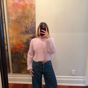 INTERMIX Pink Crew Neck Sweater